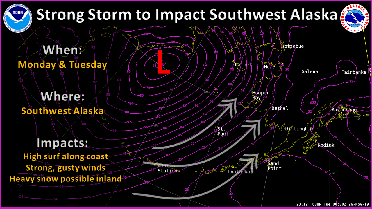 Strong Storm to Impact Southwest Alaska Monday and Tuesday